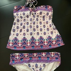 Nanette Lapore tankini, top size M, bottom size L.